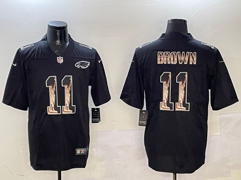 Men Philadelphia Eagles #11 Brown Black Lord goddess 2025 Nike Vapor Limited NFL Jersey style 1->philadelphia eagles->NFL Jersey